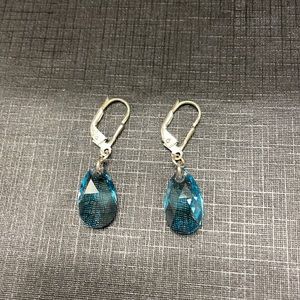 Beautiful blue glass stone earrings